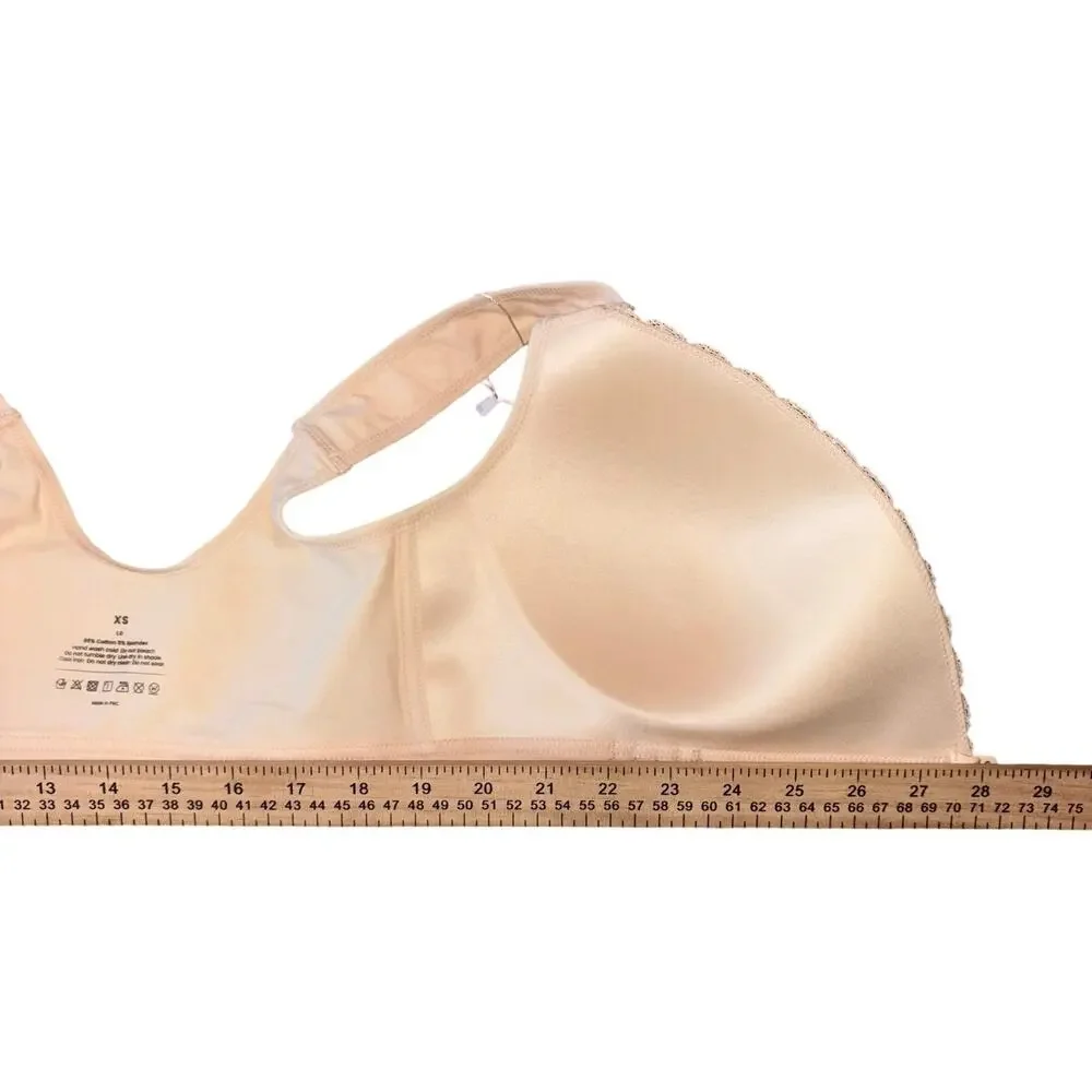 NWT Fiona Bra Comfort Front-Wrap Wireless Support Bra Floral Beige XS